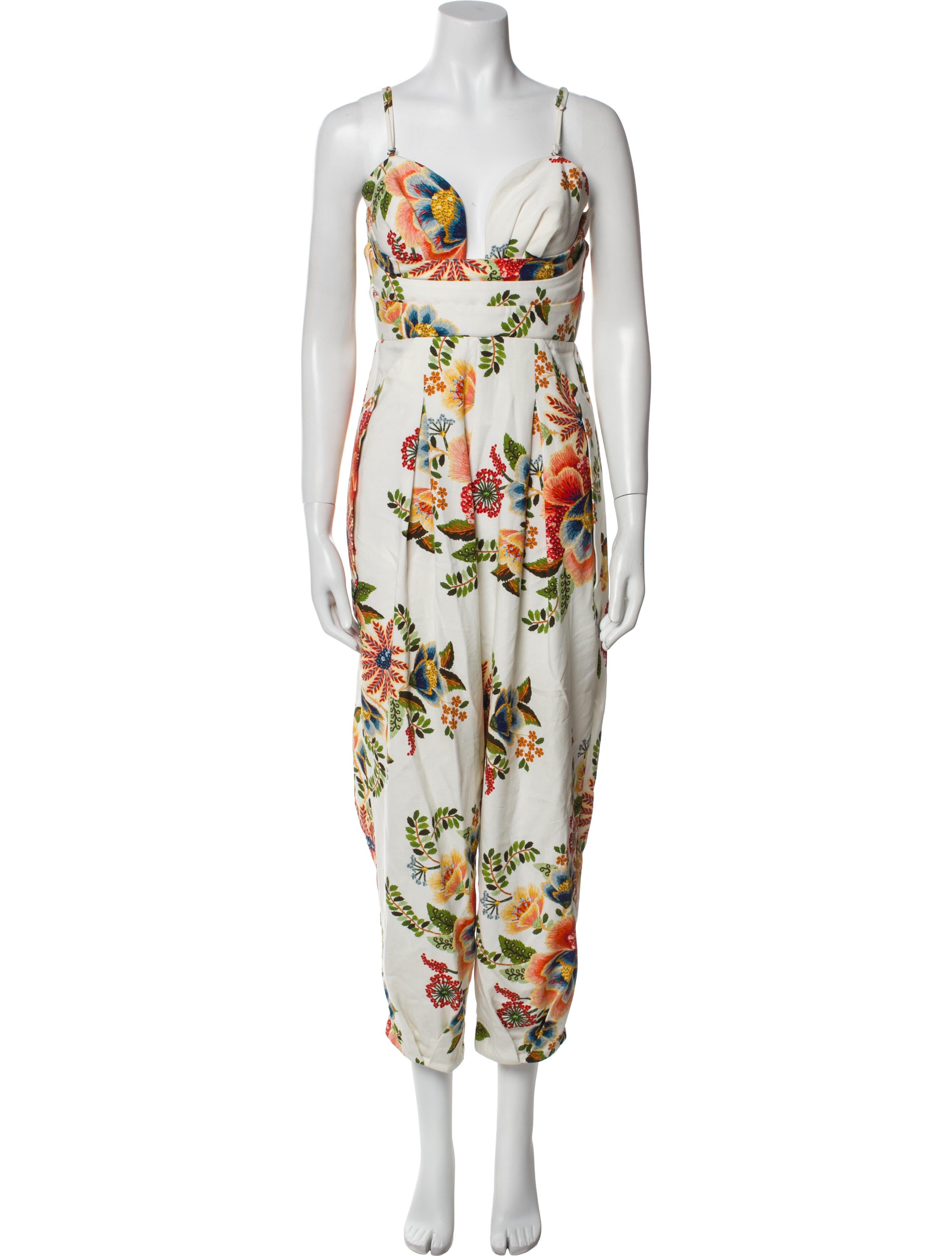 Farm Rio Printed V-Neck Jumpsuit