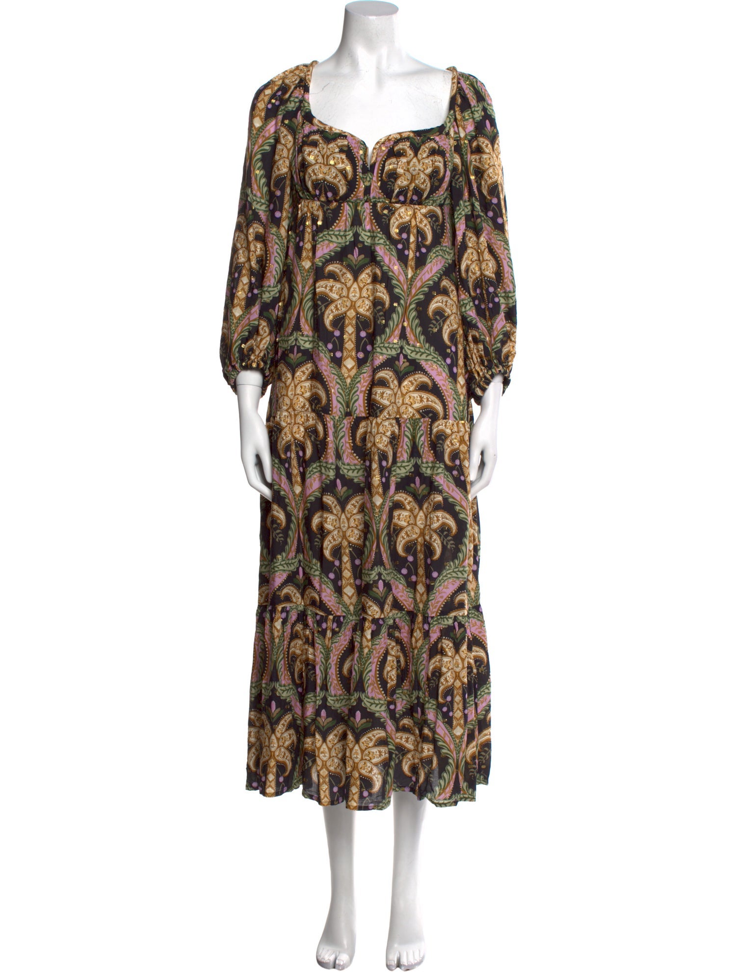 Farm Rio Paisley Print Long Dress