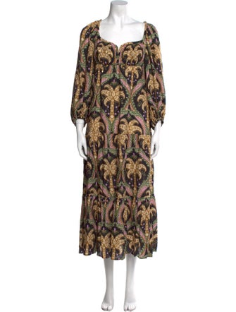 Farm Rio Paisley Print Long Dress