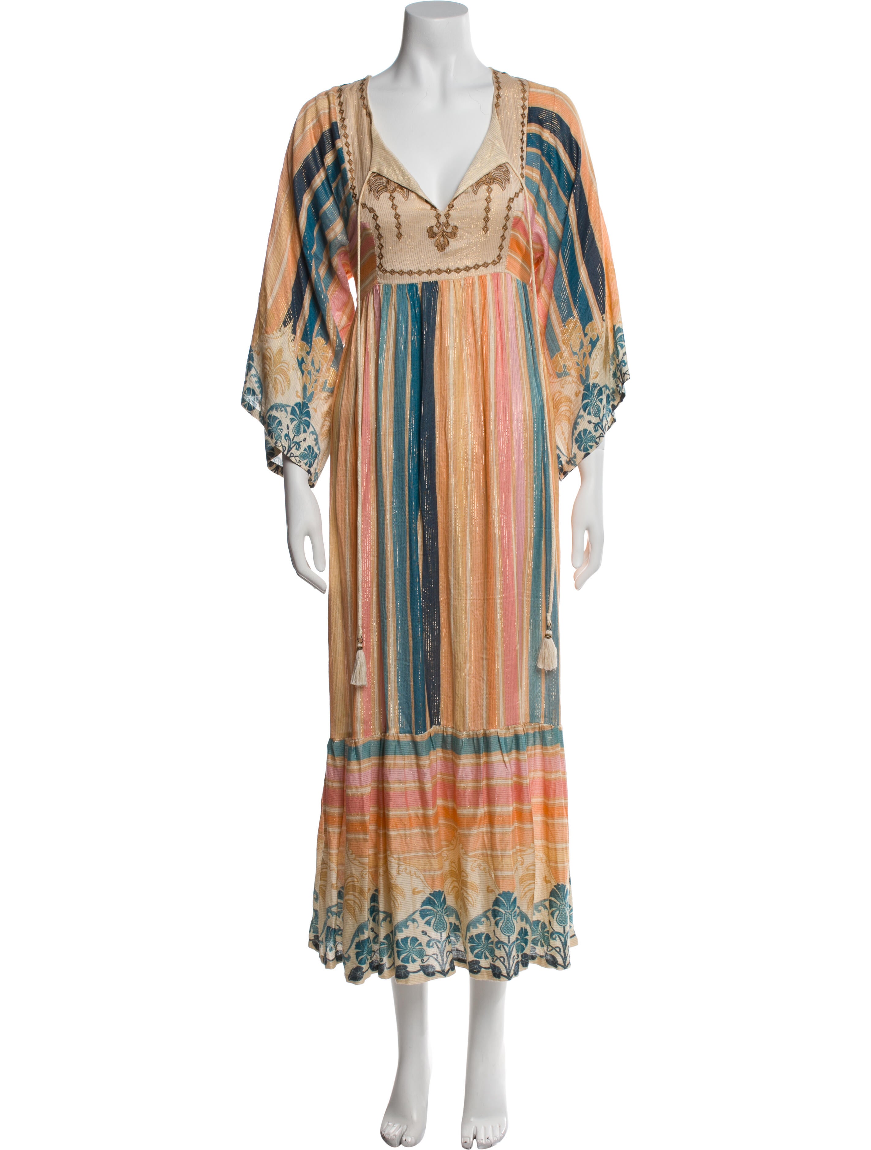 Farm Rio Striped Long Dress