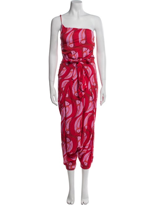 Farm Rio Printed One-Shoulder Jumpsuit