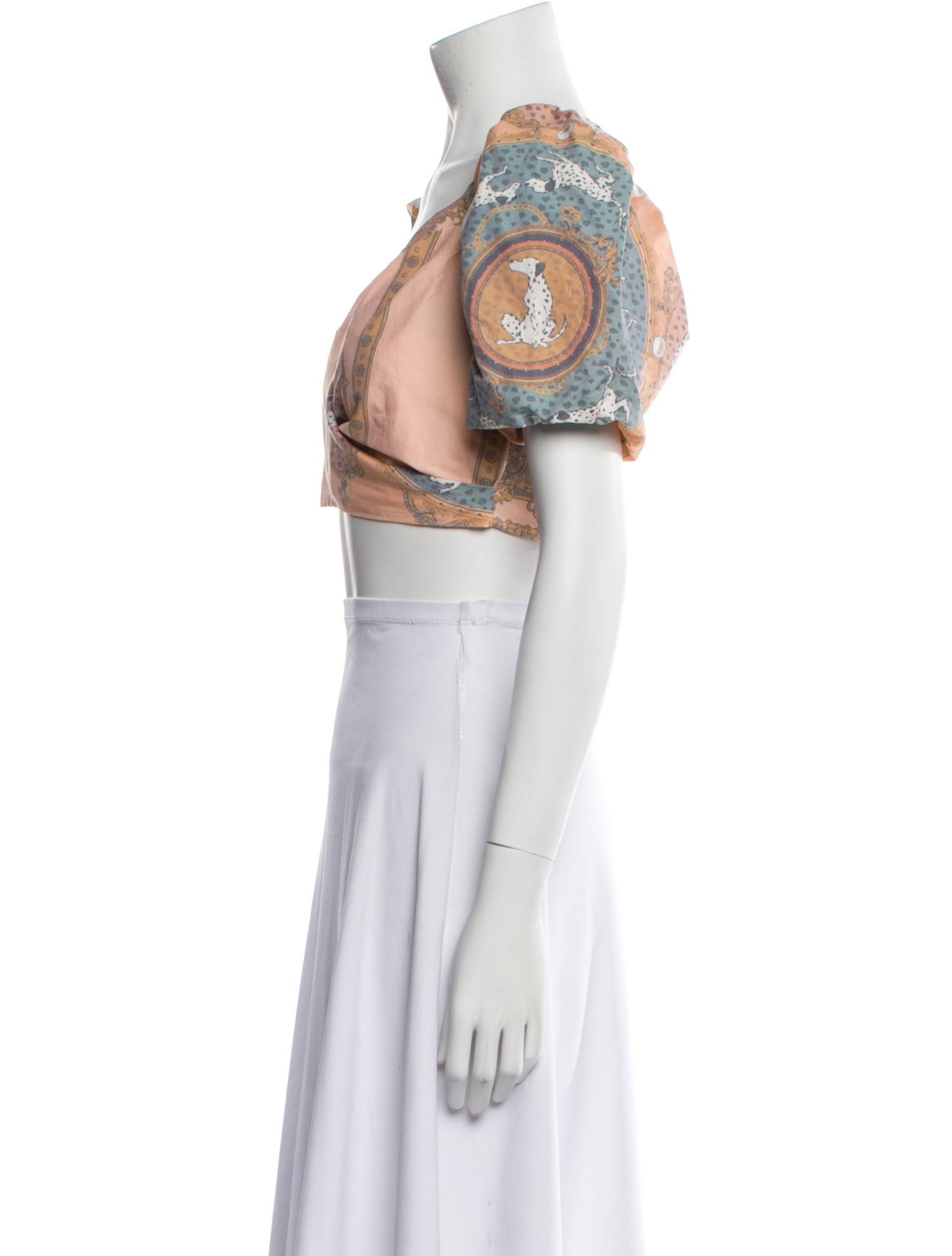 Farm Rio Paisley Print V-Neck Crop Top