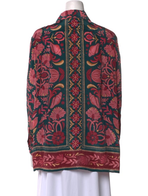 Farm Rio Printed Long Sleeve Button-Up Top