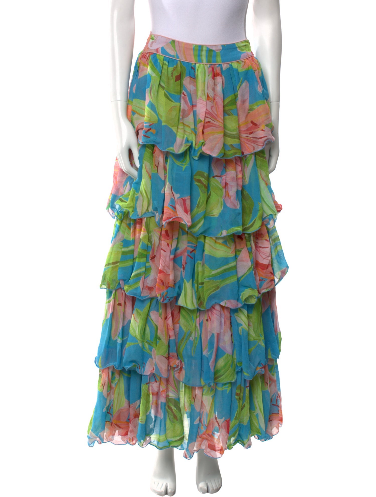 Farm Rio Floral Print Long Skirt