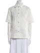 Farm Rio Lace Pattern Short Sleeve Button-Up Top