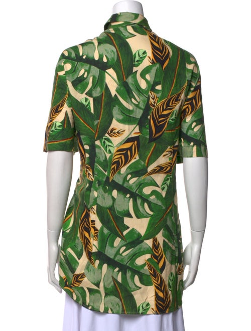 Farm Rio Floral Print Short Sleeve Button-Up Top