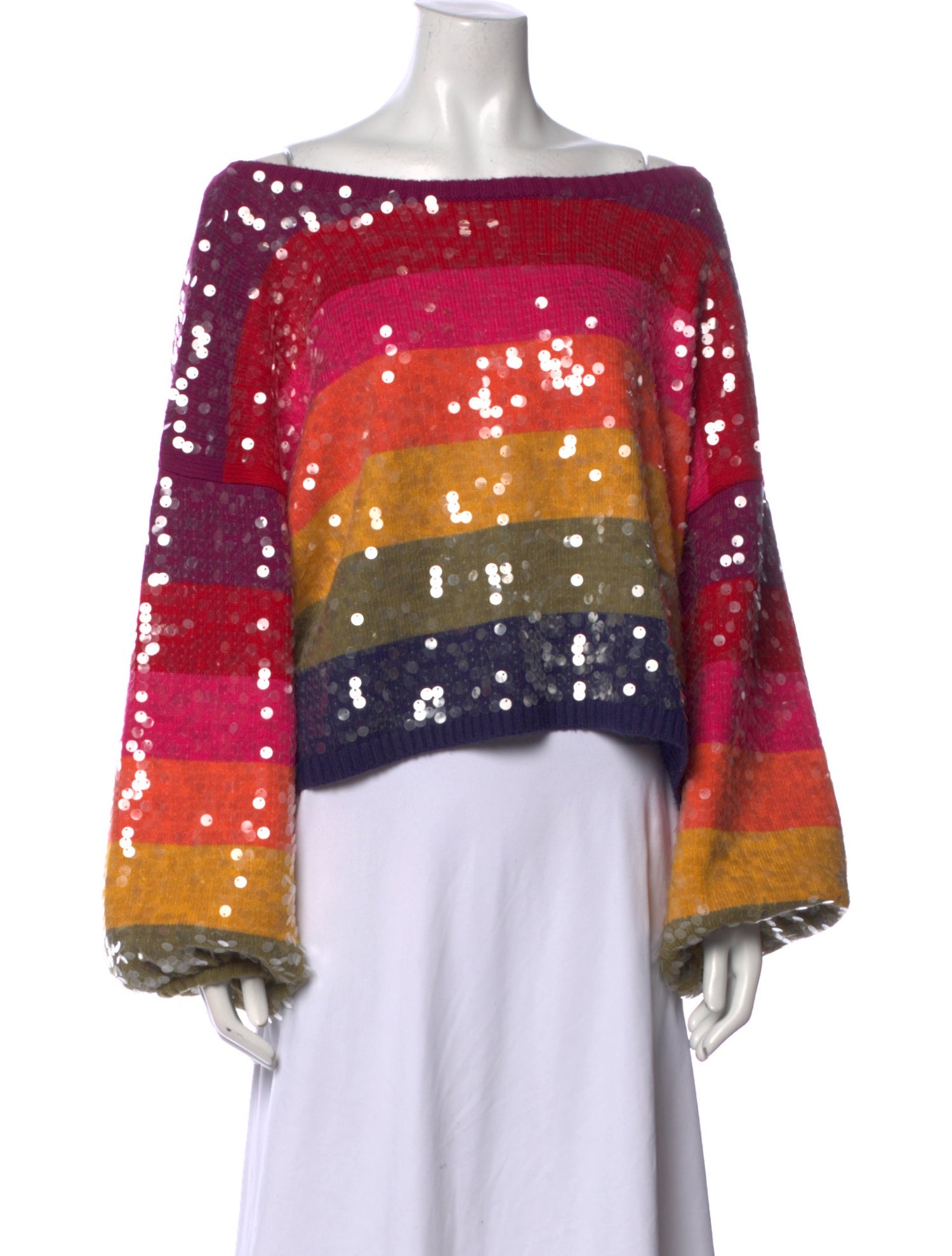 Farm Rio Printed Off-The-Shoulder Sweater