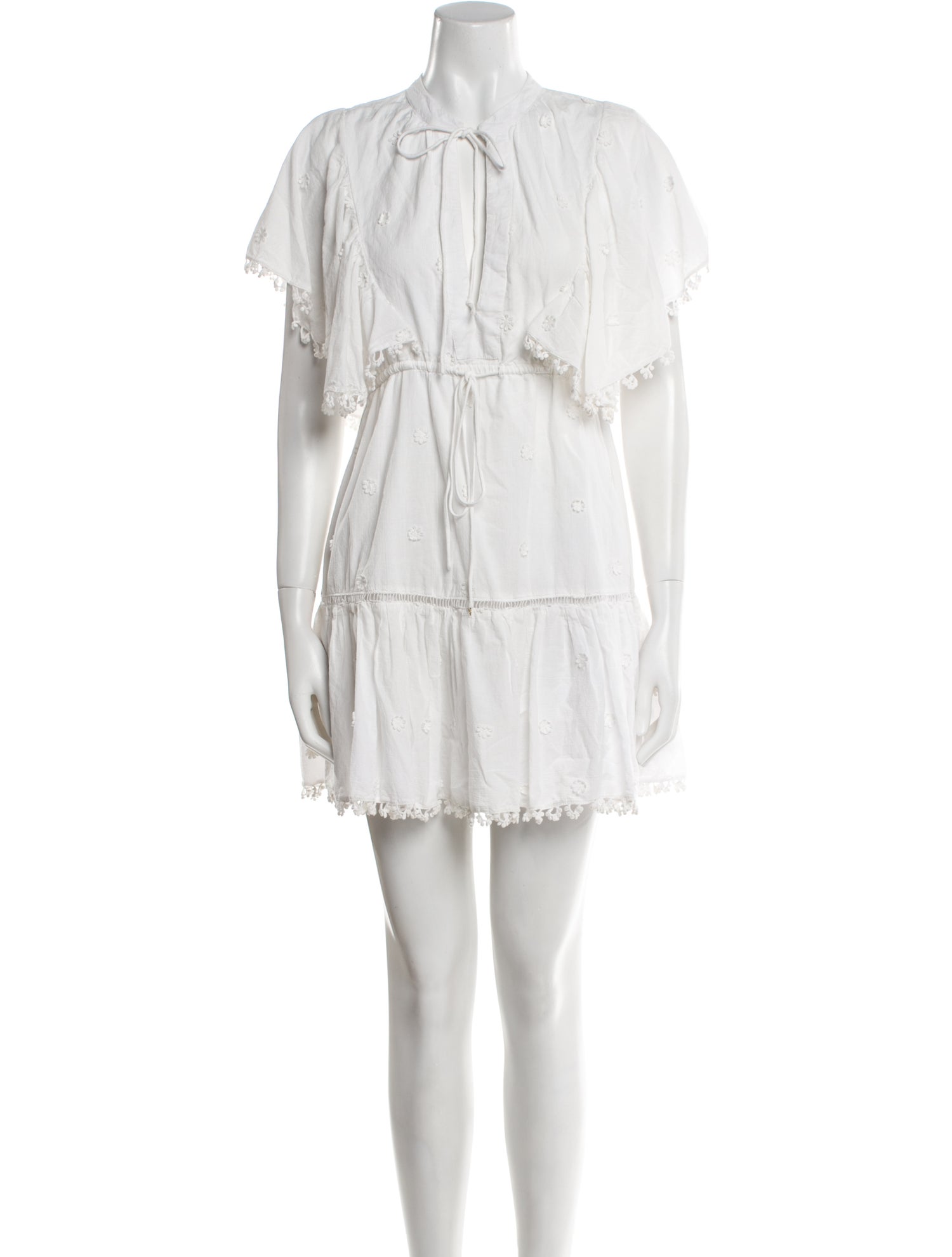 Farm Rio Tie Neck Mini Dress