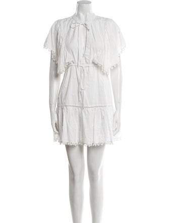 Farm Rio Tie Neck Mini Dress