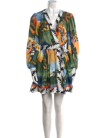 Farm Rio Floral Print Mini Dress