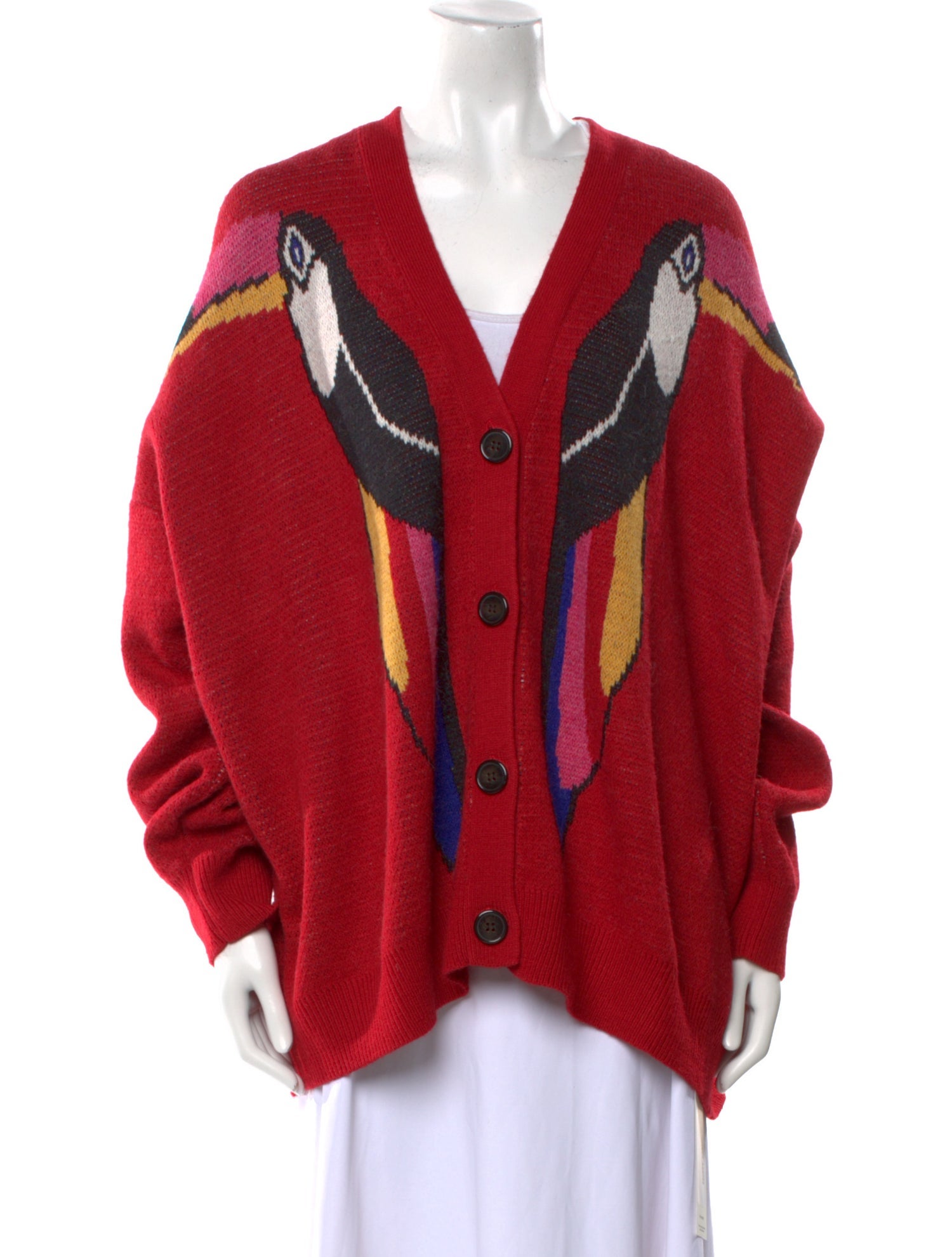 Farm Rio Graphic Print V-Neck Sweater