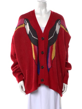 Farm Rio Graphic Print V-Neck Sweater