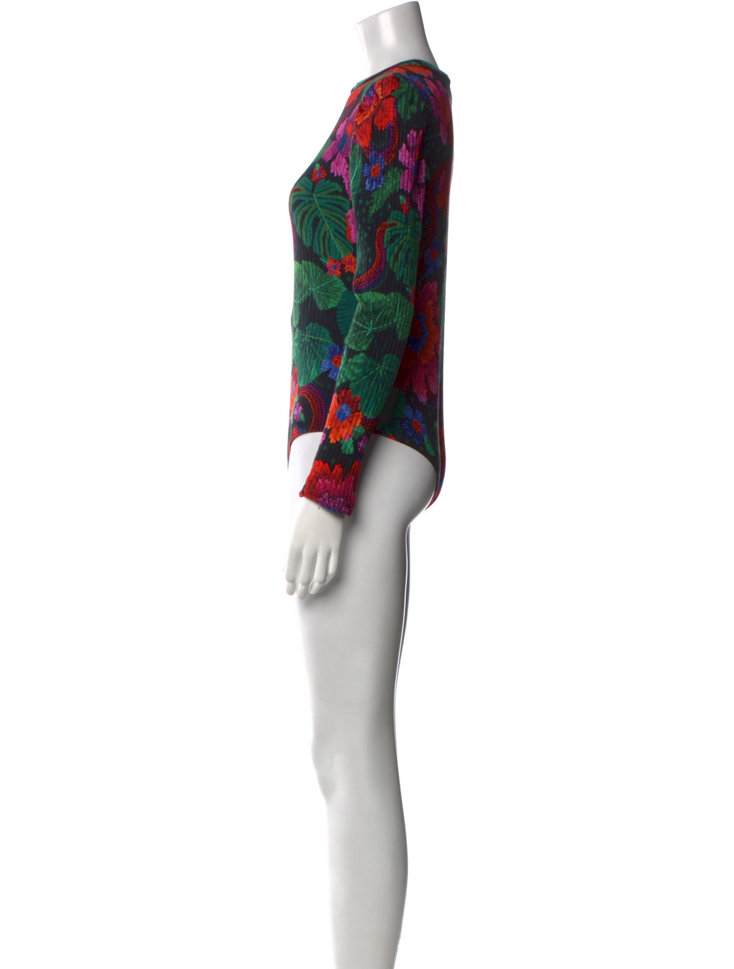 Farm Rio Floral Print Crew Neck Bodysuit