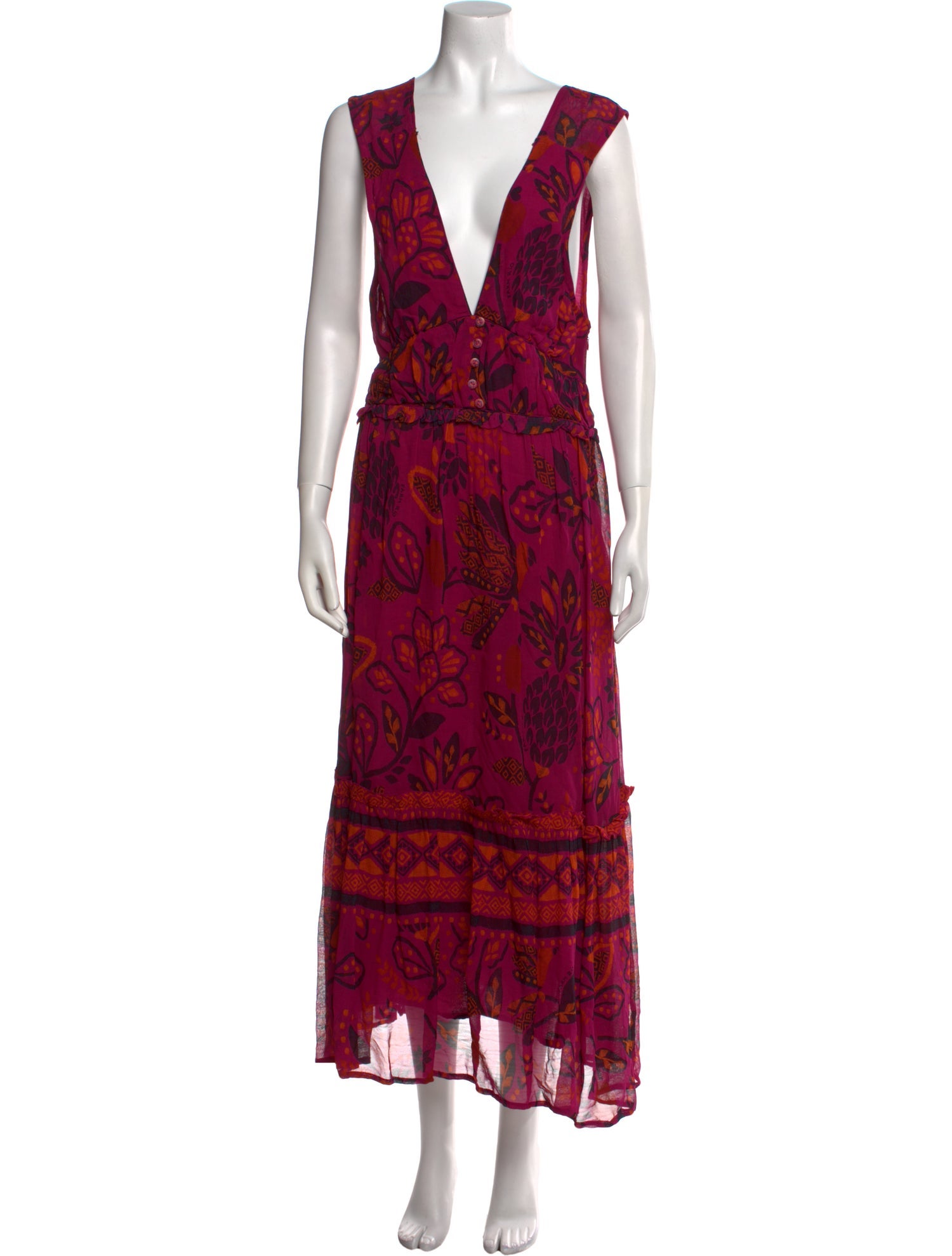 Farm Rio Floral Print Long Dress