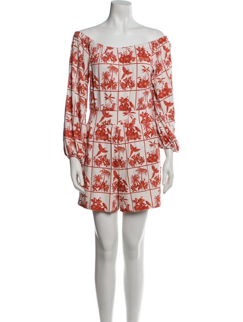 Farm Rio Floral Print Bateau Neckline Romper