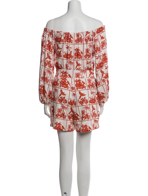 Farm Rio Floral Print Bateau Neckline Romper