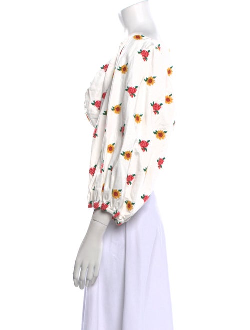 Farm Rio Floral Print Square Neckline Crop Top