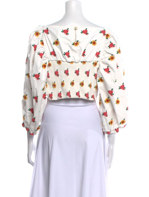 Farm Rio Floral Print Square Neckline Crop Top