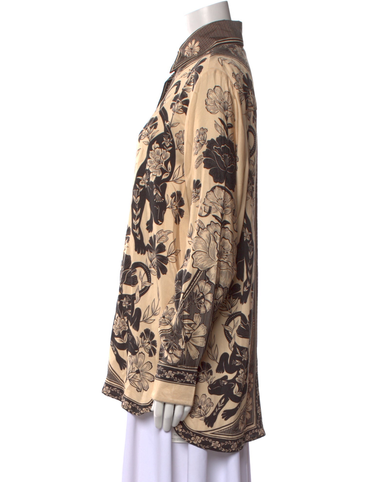 Farm Rio Paisley Print Long Sleeve Button-Up Top