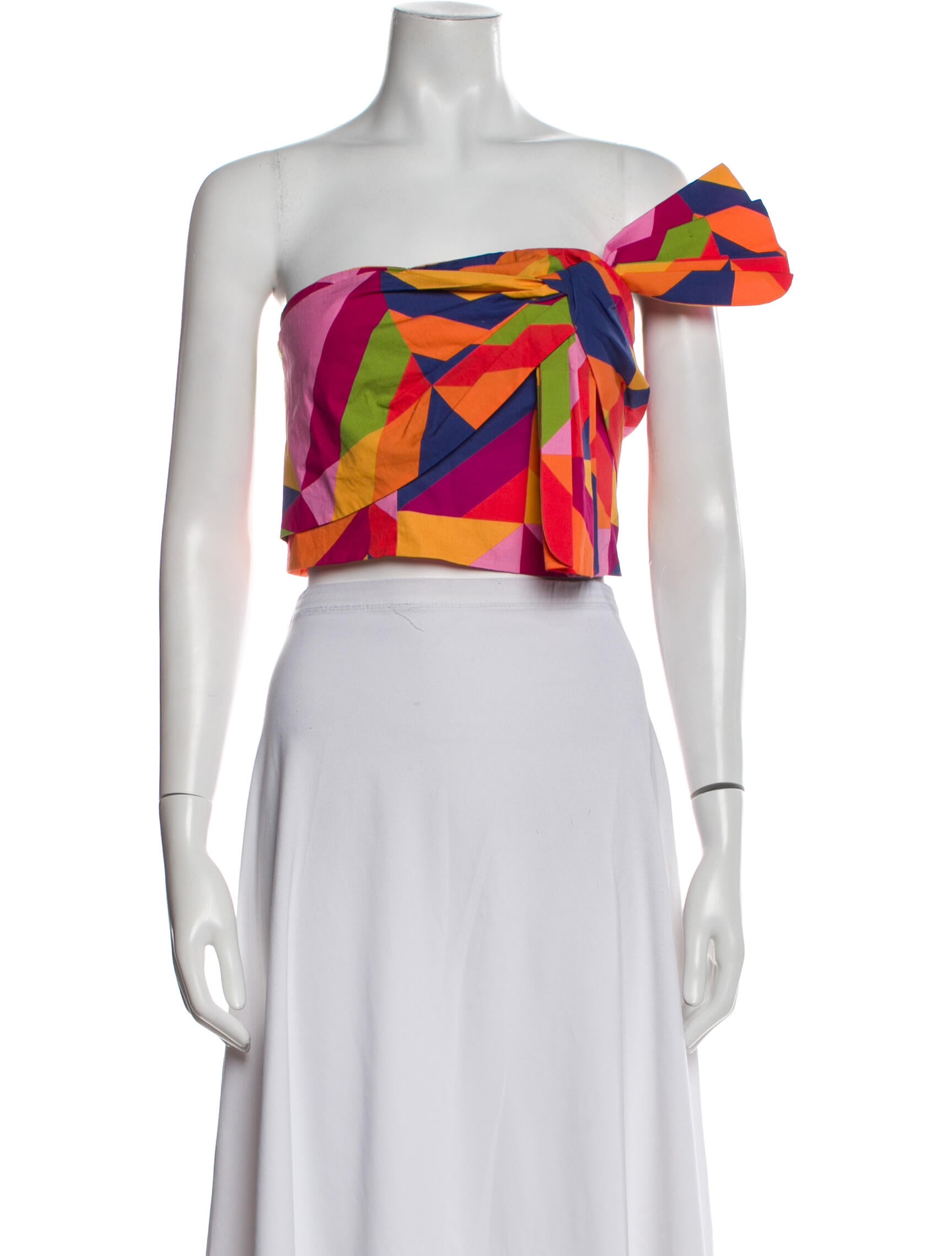 Farm Rio Printed Strapless Crop Top