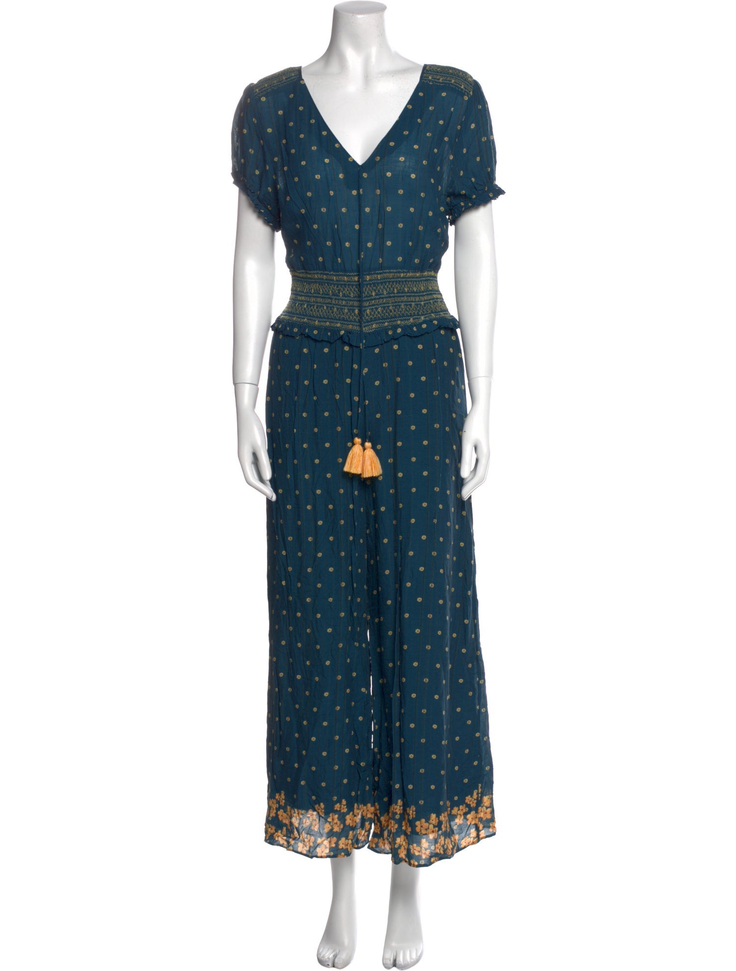 Farm Rio Printed V-Neck Jumpsuit