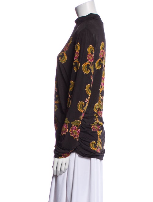 Farm Rio Floral Print Mock Neck Blouse