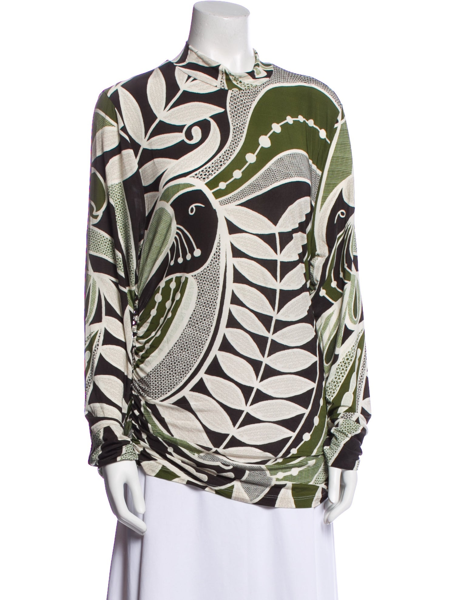 Farm Rio Printed Mock Neck Blouse w/ Tags