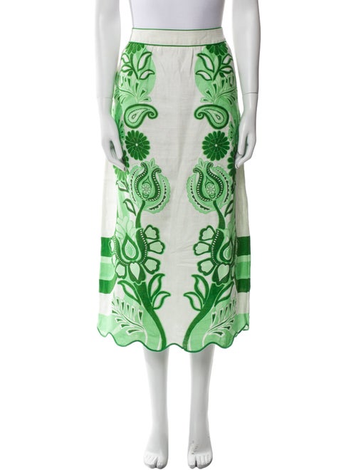 Farm Rio Linen Midi Length Skirt