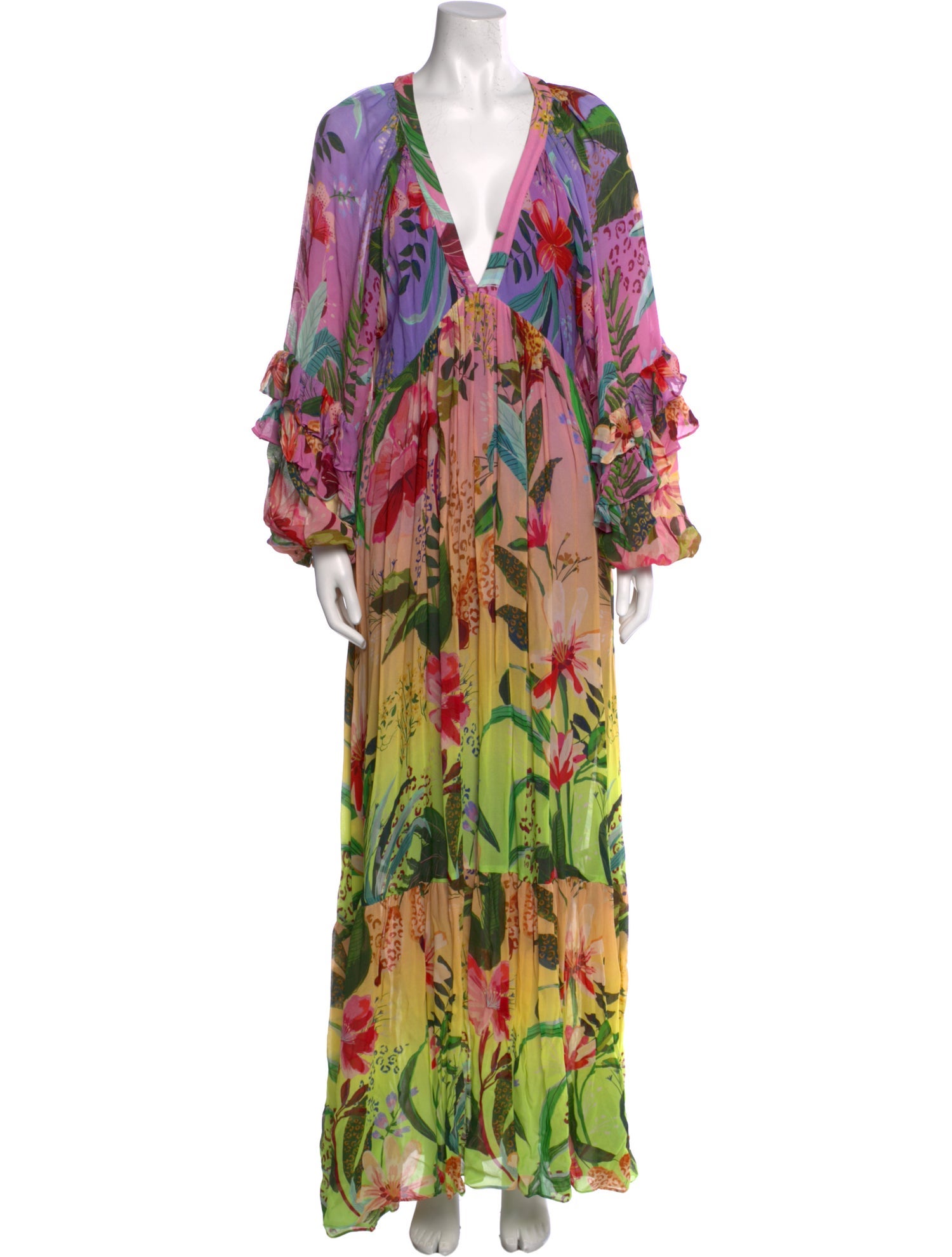 Farm Rio Floral Print Long Dress