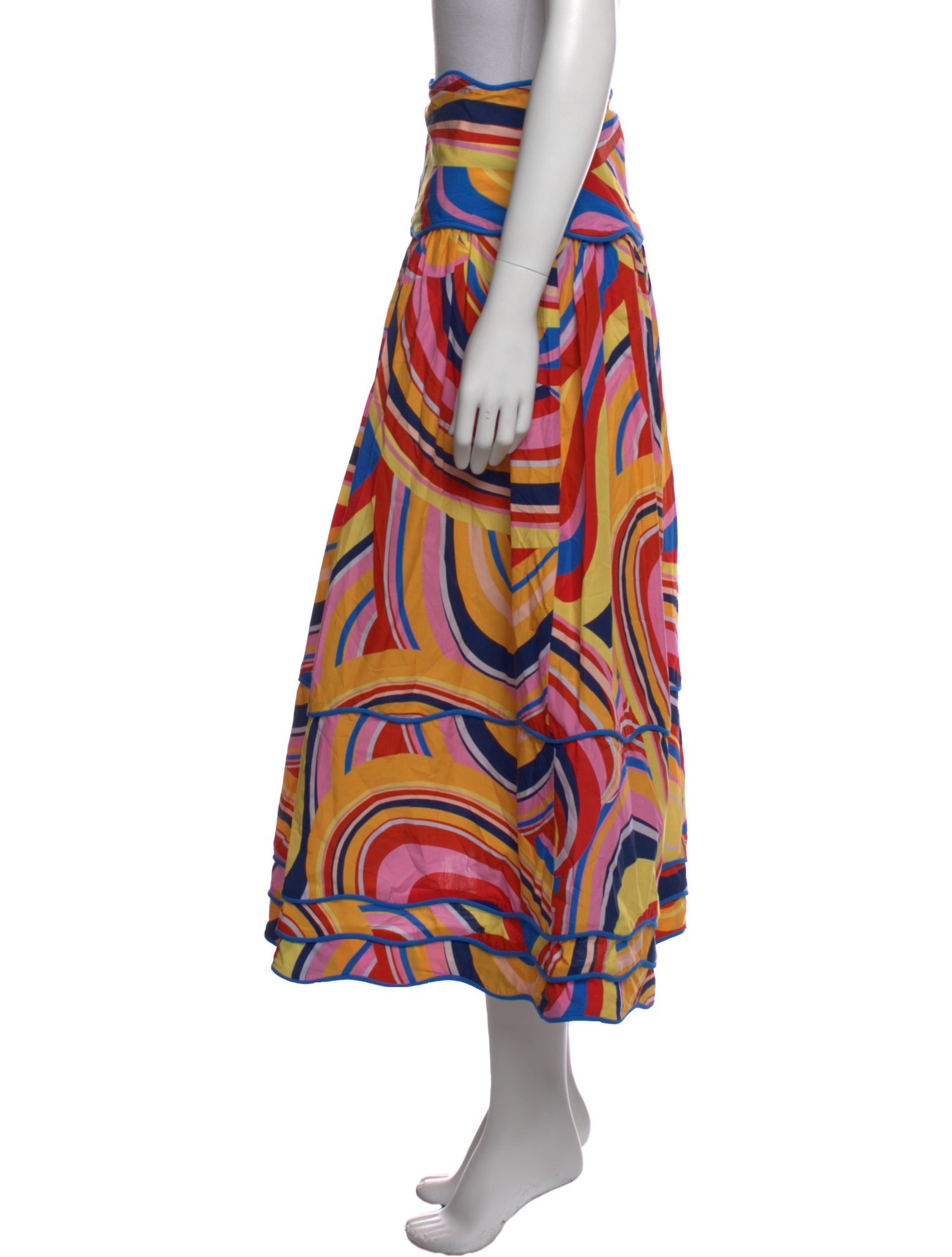 Farm Rio Striped Midi Length Skirt w/ Tags