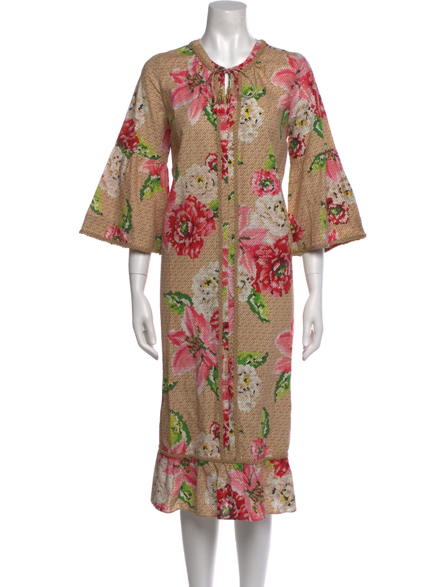 Farm Rio Floral Print Midi Length Dress