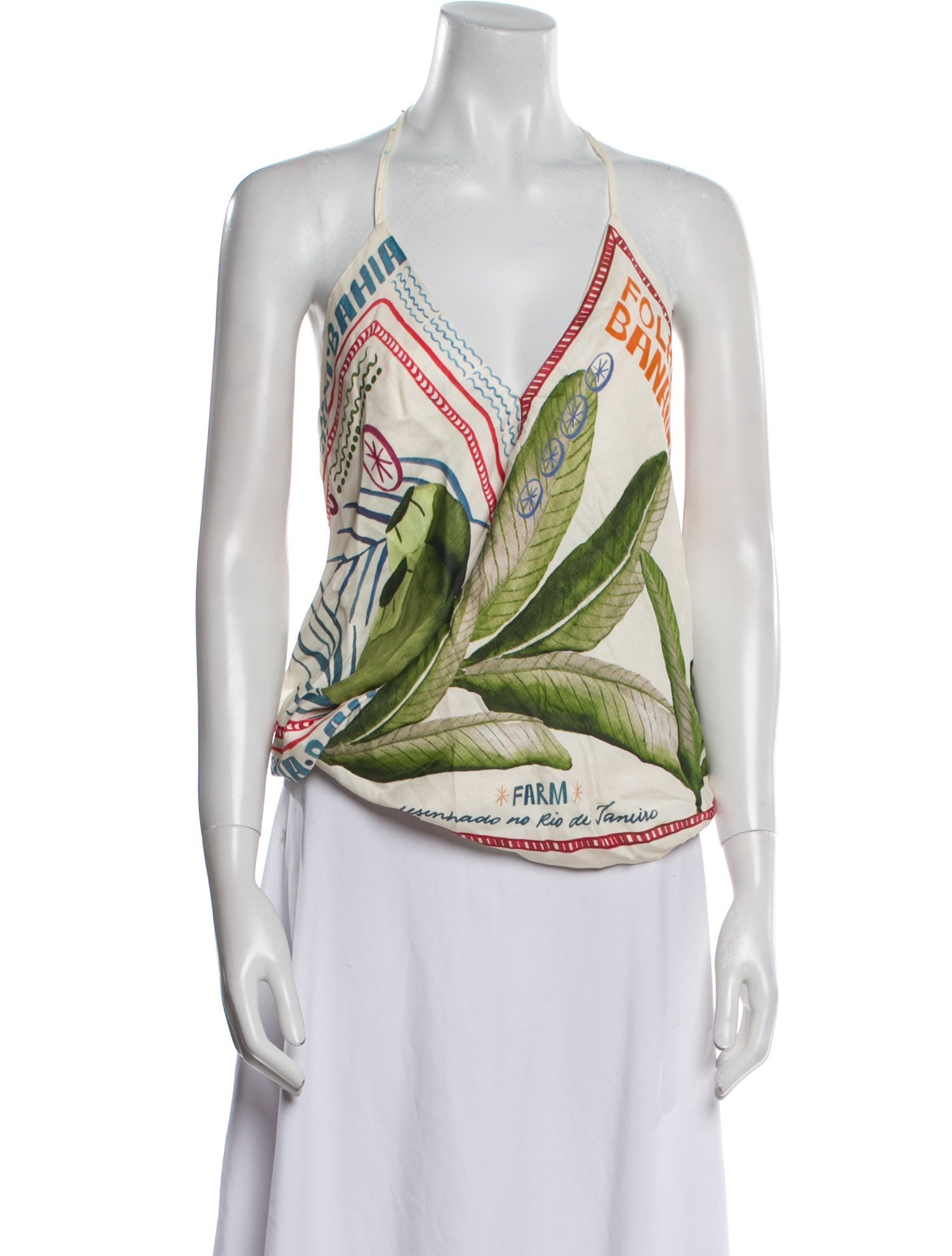 Farm Rio Printed Halterneck Top