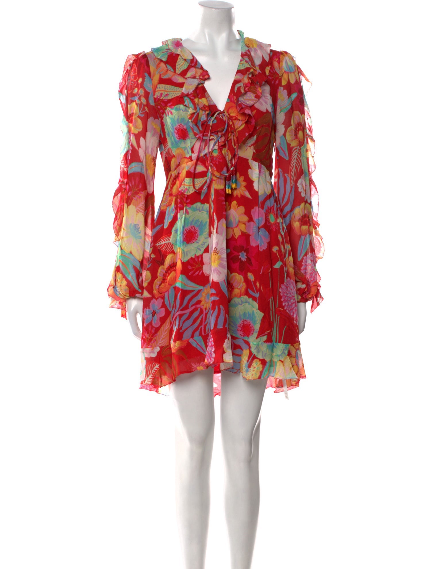 Farm Rio Floral Print Mini Dress