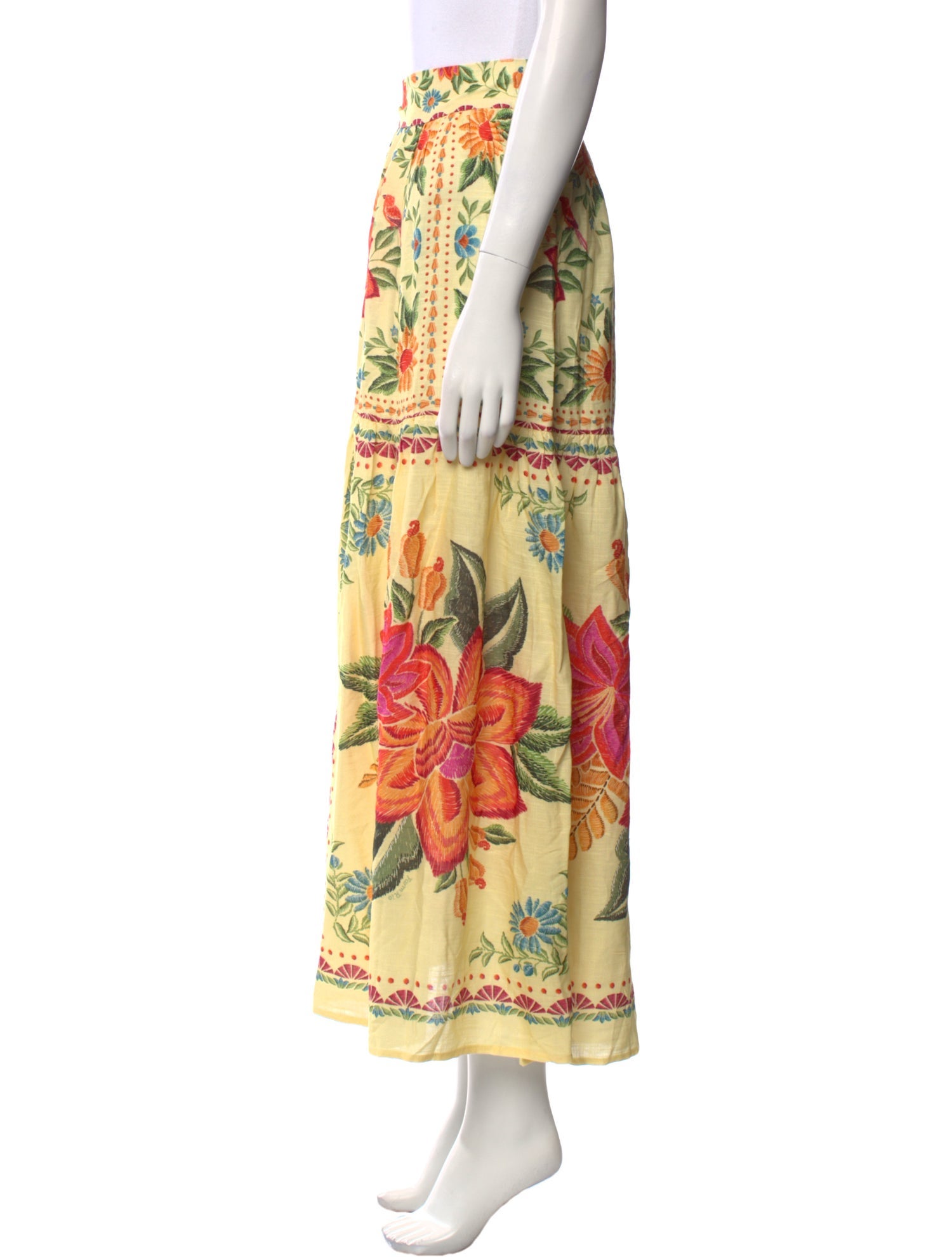 Farm Rio Floral Print Midi Length Skirt