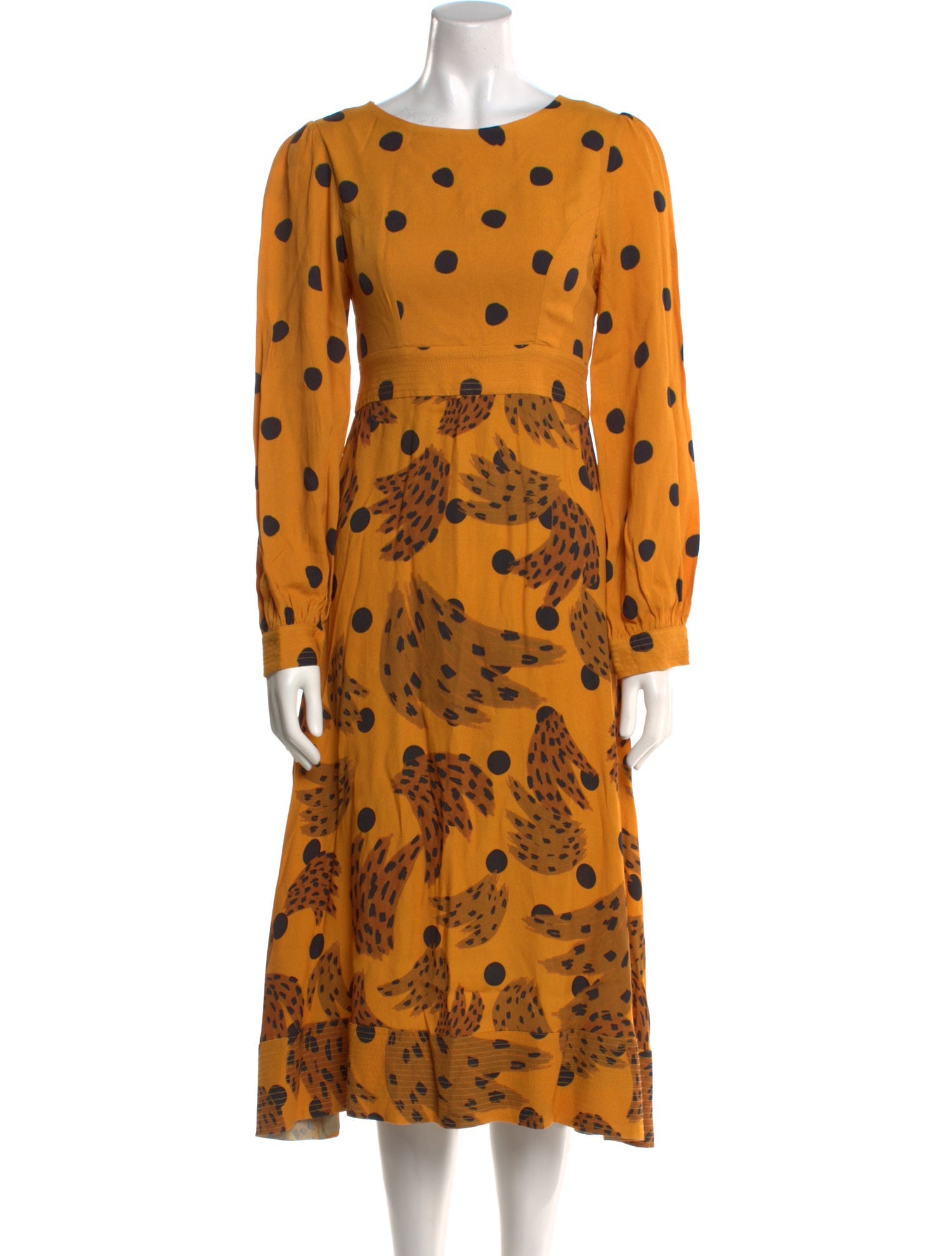 Farm Rio Polka Dot Print Midi Length Dress
