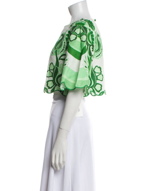 Farm Rio Linen Floral Print Crop Top