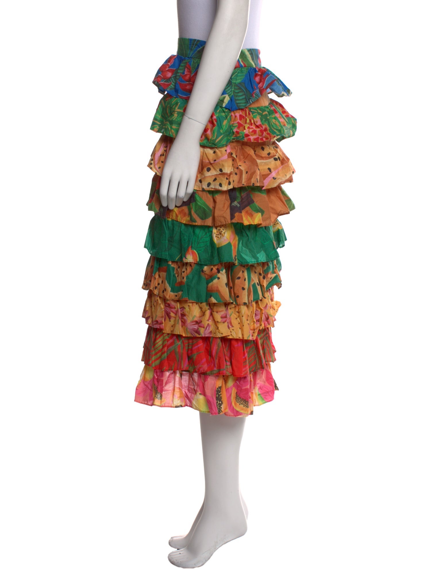 Farm Rio Floral Print Midi Length Skirt