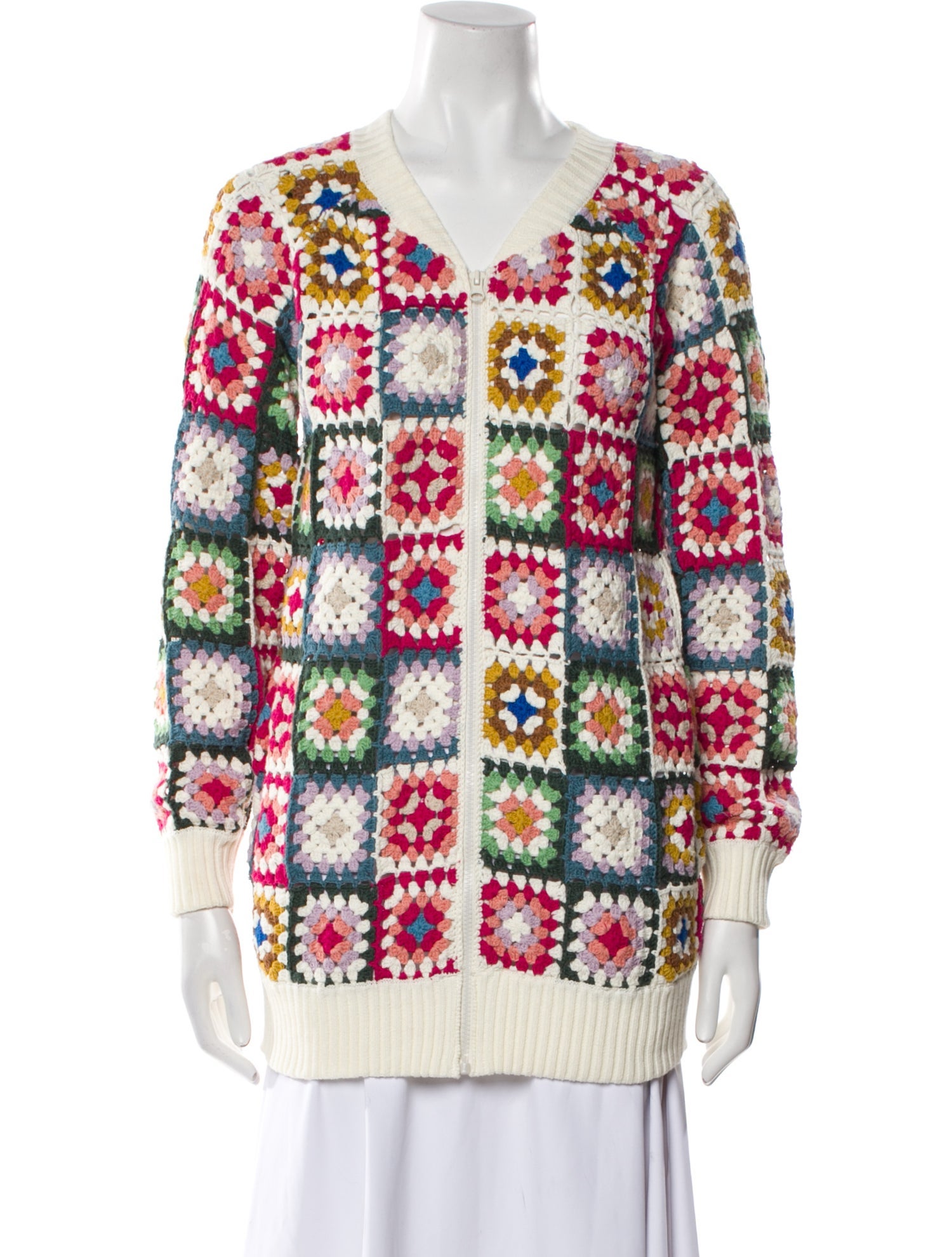 Farm Rio Patterned V-Neck Sweater