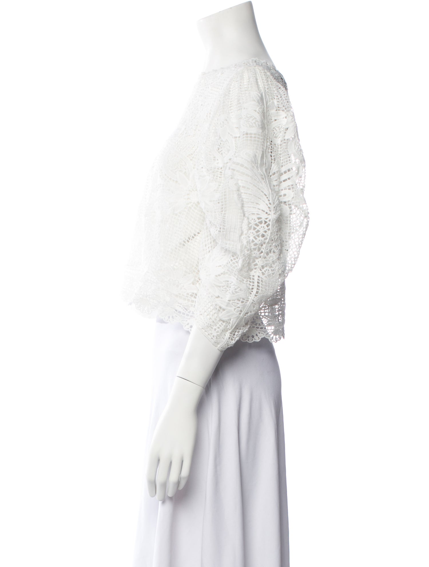 Farm Rio Scoop Neck Three-Quarter Sleeve Crop Top