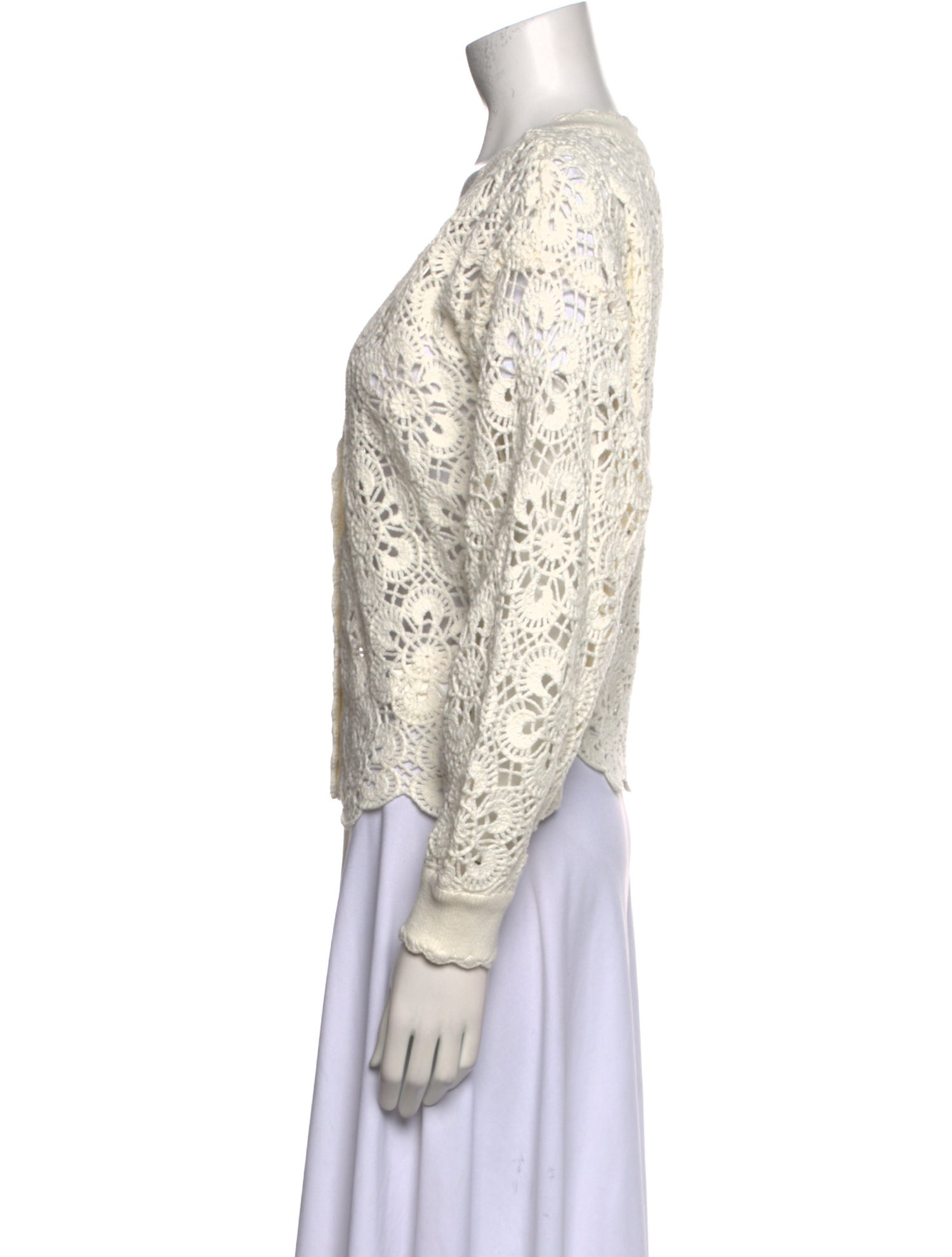 Farm Rio Lace Pattern V-Neck Sweater w/ Tags