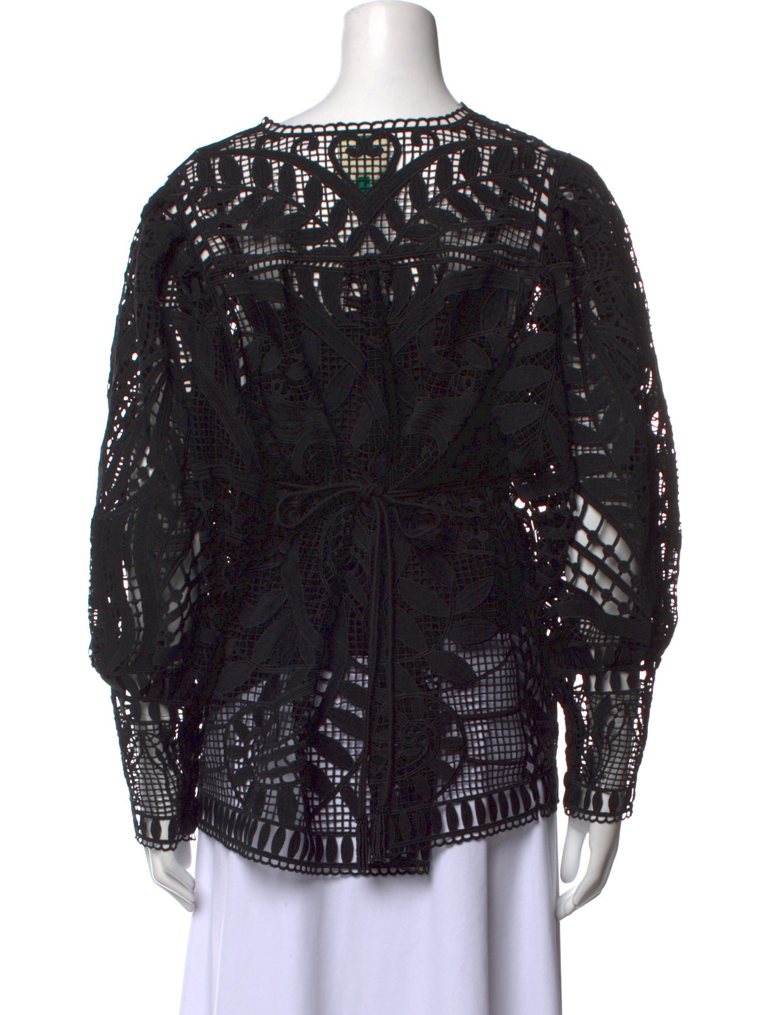 Farm Rio Lace Pattern Crew Neck Blouse