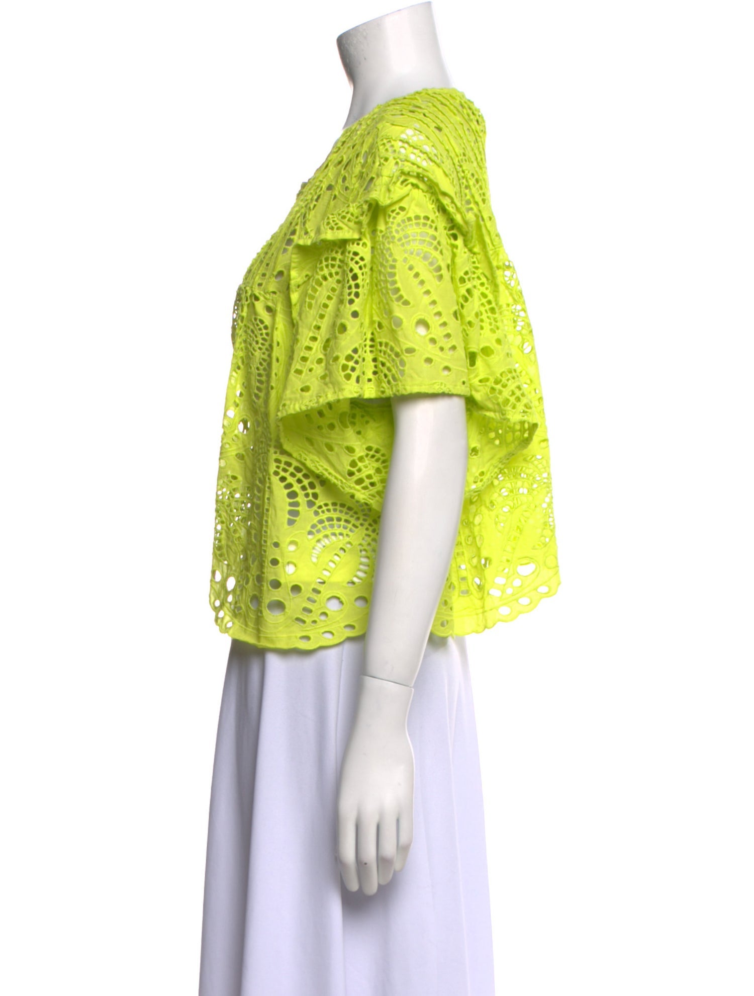 Farm Rio Crew Neck Short Sleeve Crop Top