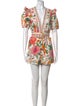 Farm Rio Floral Print Plunge Neckline Romper
