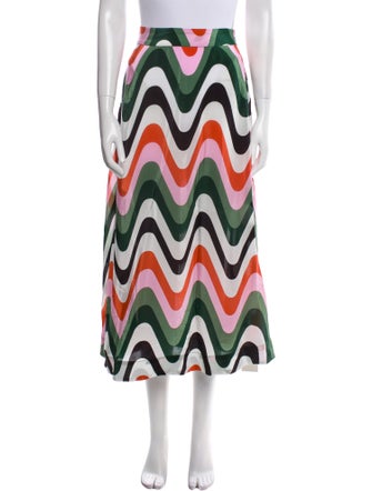 Farm Rio Striped Midi Length Skirt