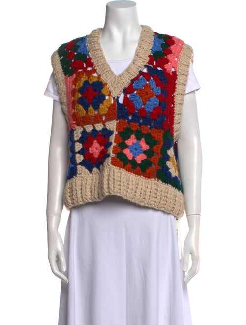 Farm Rio Printed V-Neck Sweater