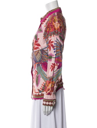 Farm Rio Printed Long Sleeve Button-Up Top