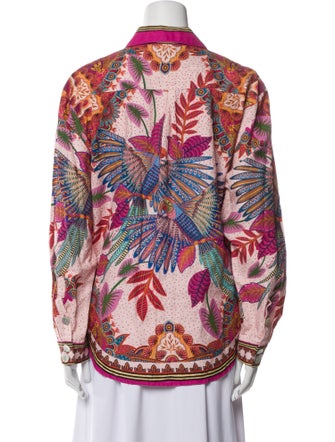 Farm Rio Printed Long Sleeve Button-Up Top