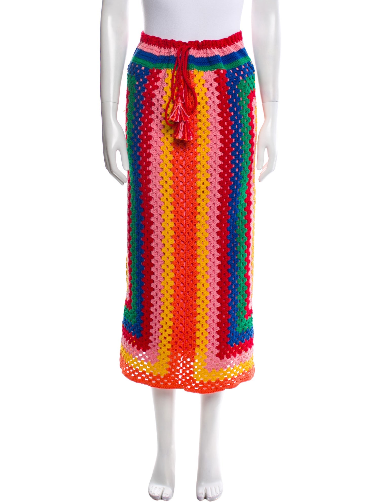 Farm Rio Colorblock Pattern Midi Length Skirt w/ Tags