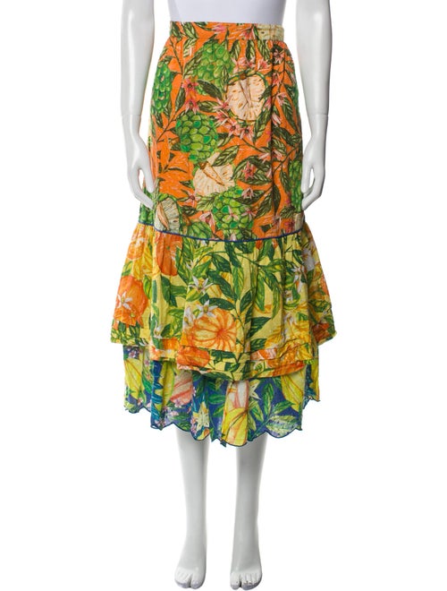 Farm Rio Floral Print Midi Length Skirt