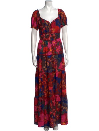 Farm Rio Floral Print Long Dress